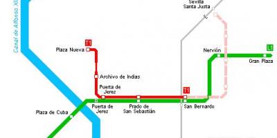 Kart Sevilya tramvay